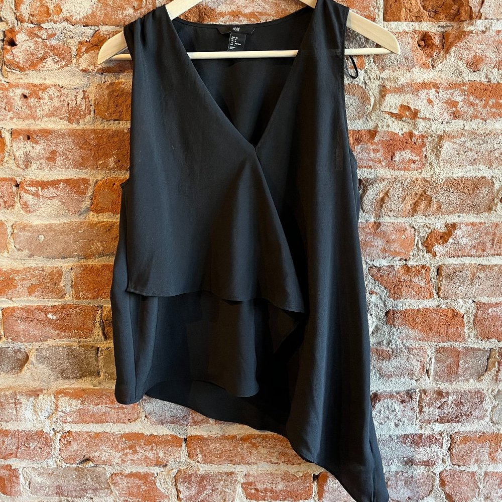 Ladies black sheer tanktop